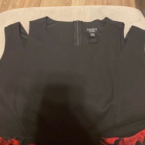 Alexa B nites red floral black jumpsuit dress wear